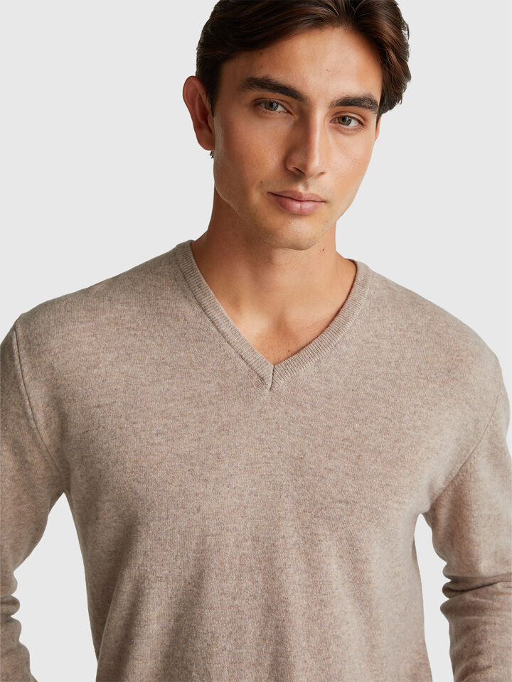 V NECK SWEATER L/S Homem image number 4